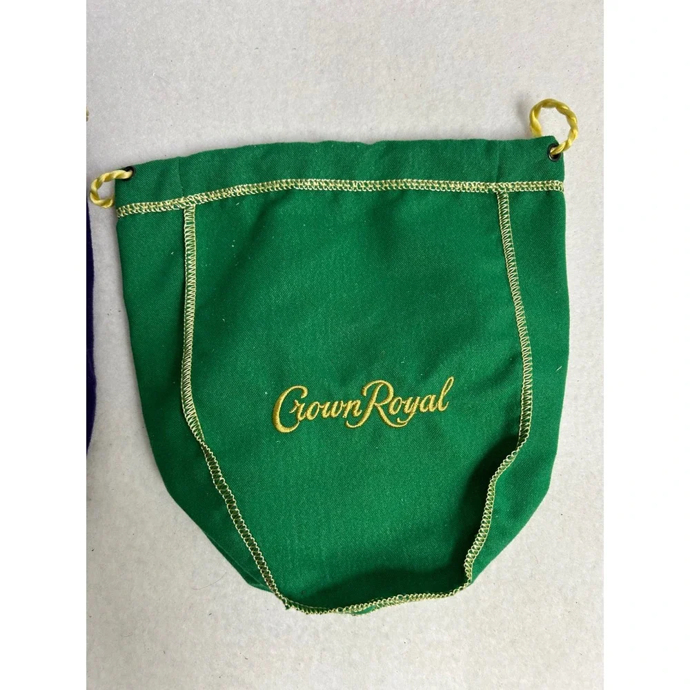 Collectible Barware‎ Crown Royal OS Purple Green Drawstring Storage Bags 2pk
